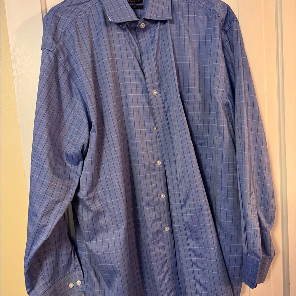 Tasso Elba Blue Casual Button Down Shirt